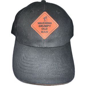 Warning‎ Grumpy Old Man Hat Cap Black Adjustable Strap One Size Fits Most